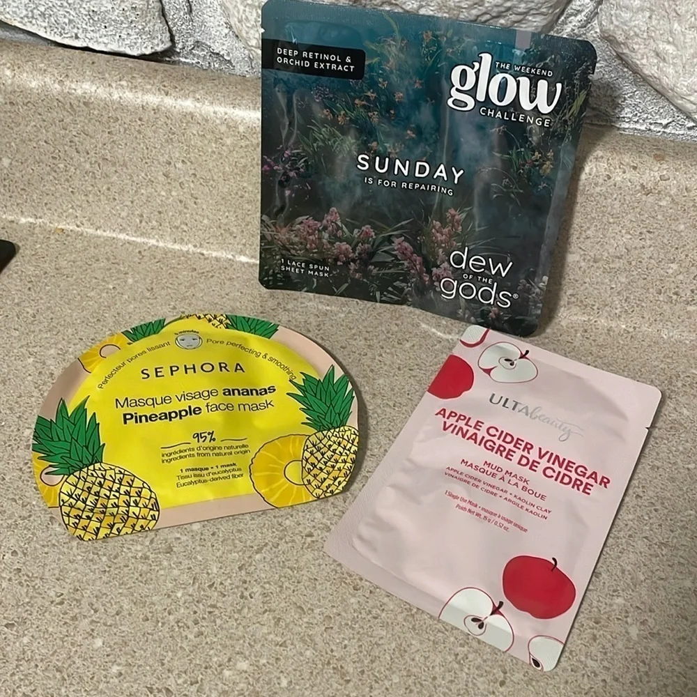 Set Of 3 Self Care Facial Skin Care Masks NEW